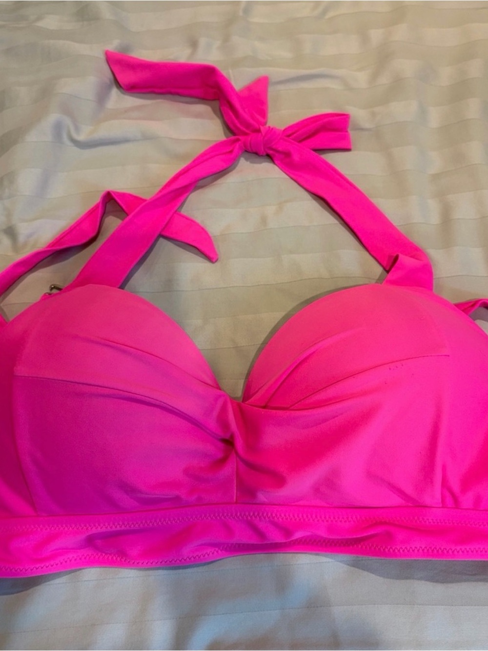Women's Hot Pink Halter Bikini Top